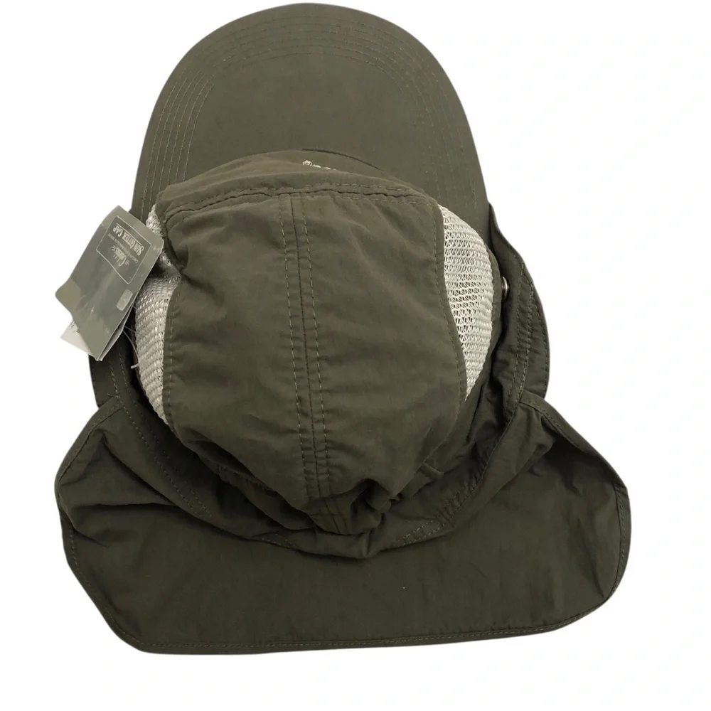 Cabela's | UPF50+ Sun Cutter Cap Ear & Neck Protection Green NWT Floats